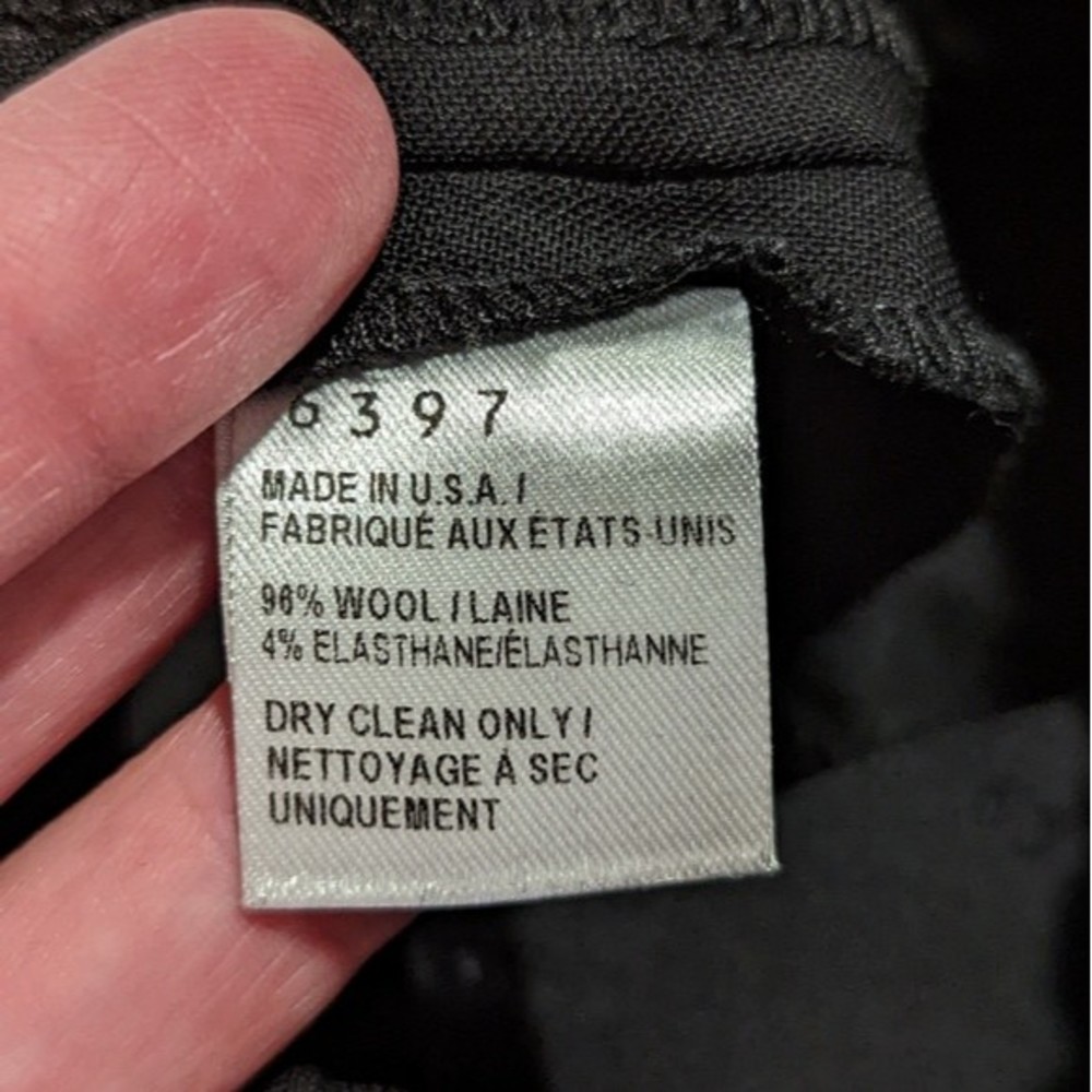 6397 Tropical Wool Mid Rise Cropped Pants Size Large Black - Picture 6 of 11